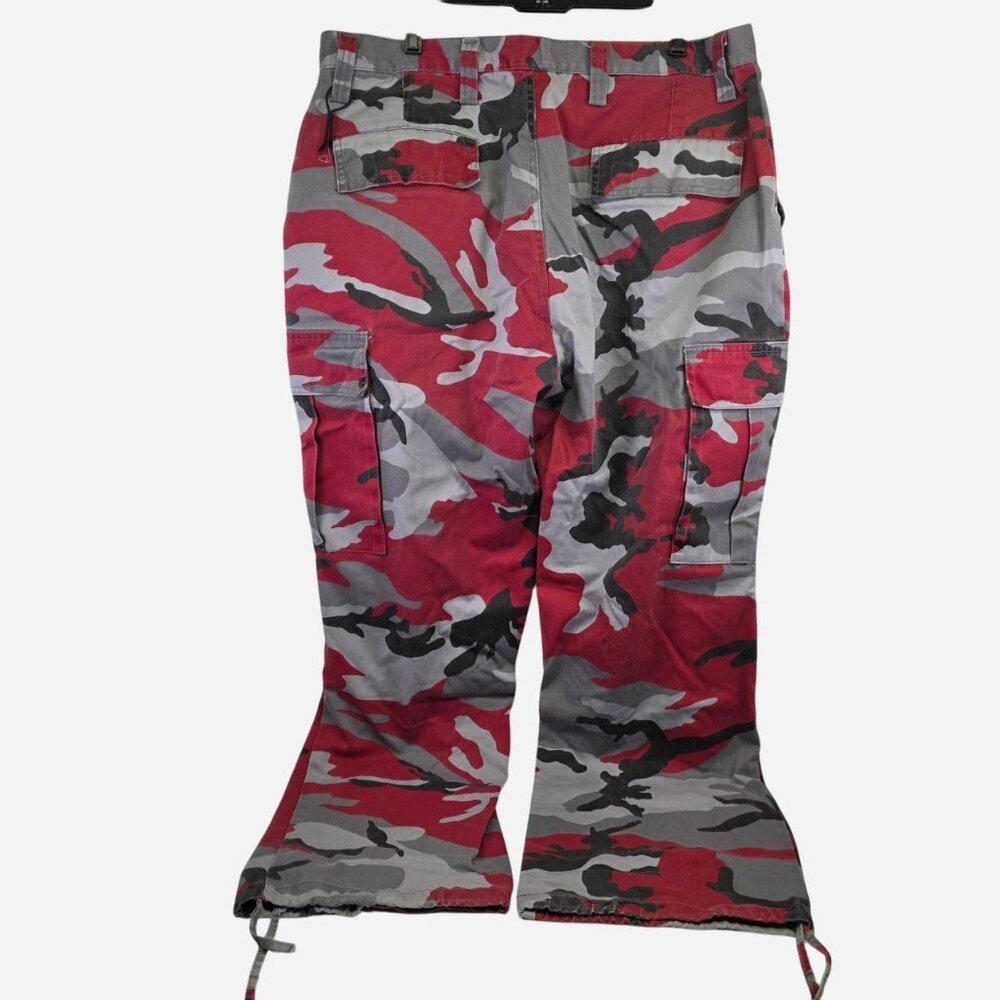 Red Urban Camo Cargo Pants 36x34 Military Utility